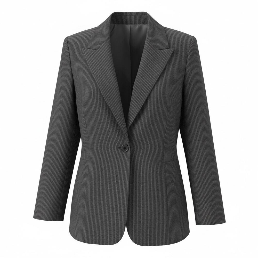 Anne Klein Charcoal Pinstripe Blazer